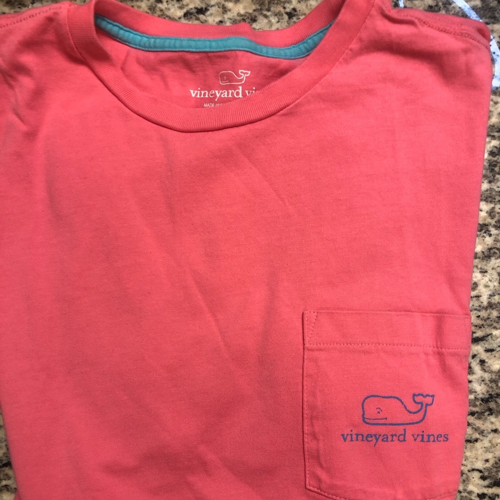 Pink and blue Vineyard Vines tee shirt